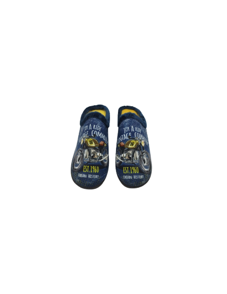 Zapatilla Plumaflex abiertas hombre de estar por casa Moto 12229 Azul